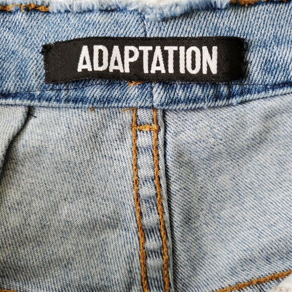 Adaptation Jeans Womens Size 28 Button Fly Distressed Crop Ankle Straight Leg - Picture 9 of 10